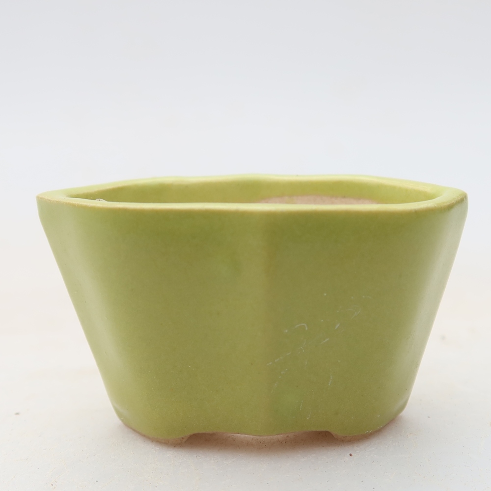 Keramická miska na bonsaje 4,5 × 3 × 2,5 cm, farba zelená
