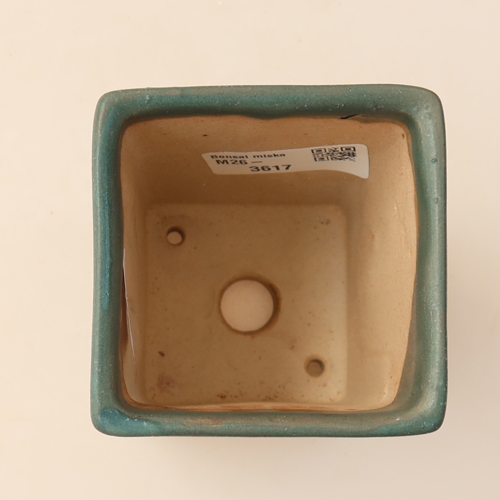 Keramická miska na bonsai 7,5 x 7,5 x 10 cm, farba modrá