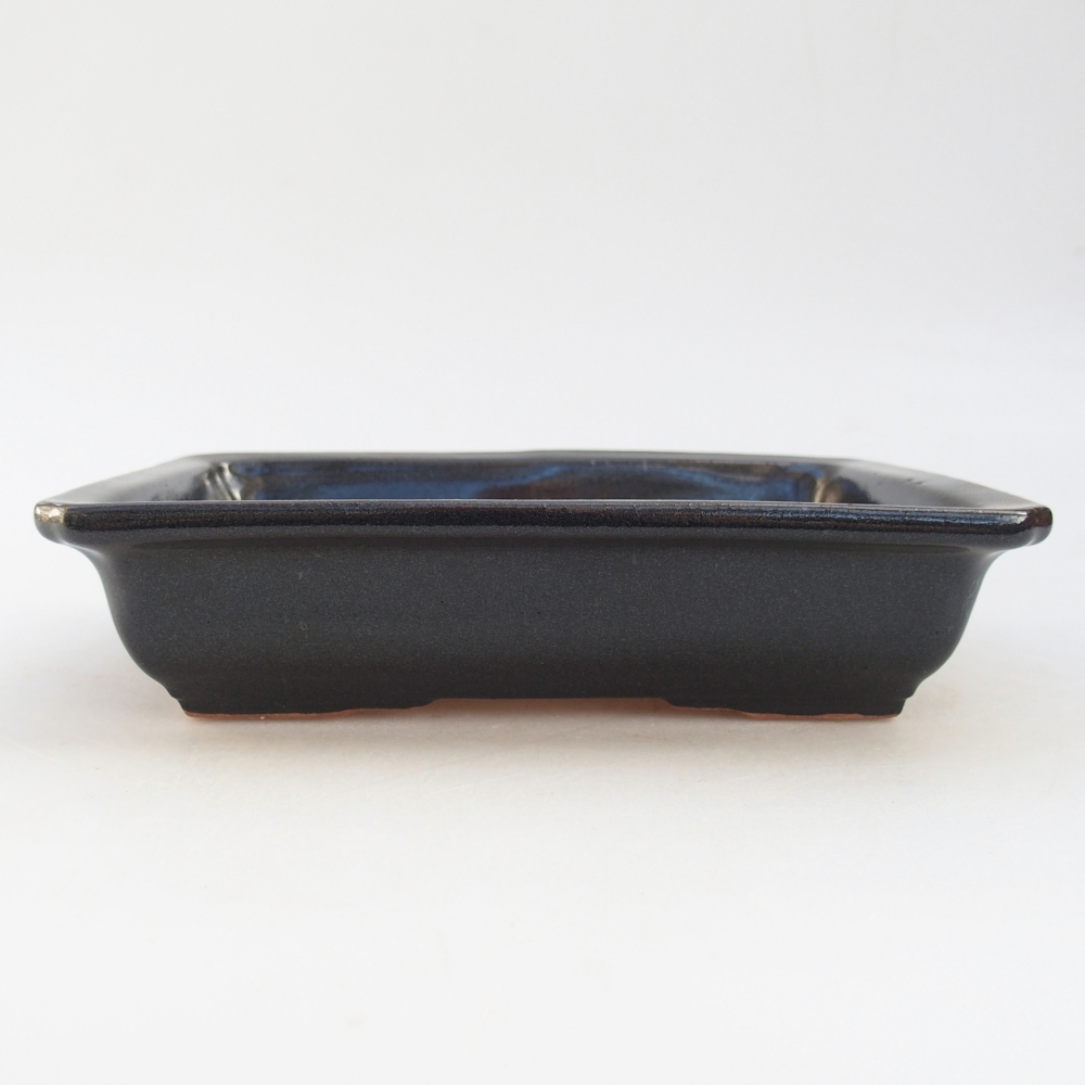Keramická miska na bonsaje 18 x 13,5 x 4 cm, čierna