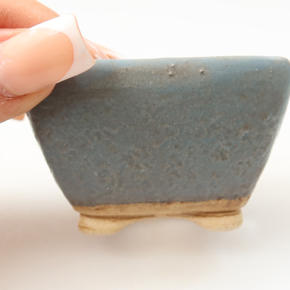 Keramická miska na bonsaje 6 x 6 x 4 cm, farba modrá