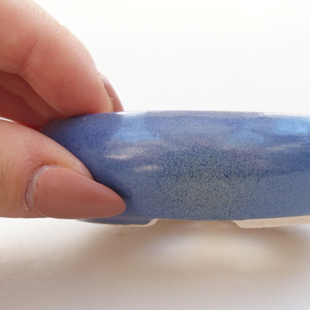 Keramická miska na bonsaje 9 x 9 x 2,5 cm, farba modrá