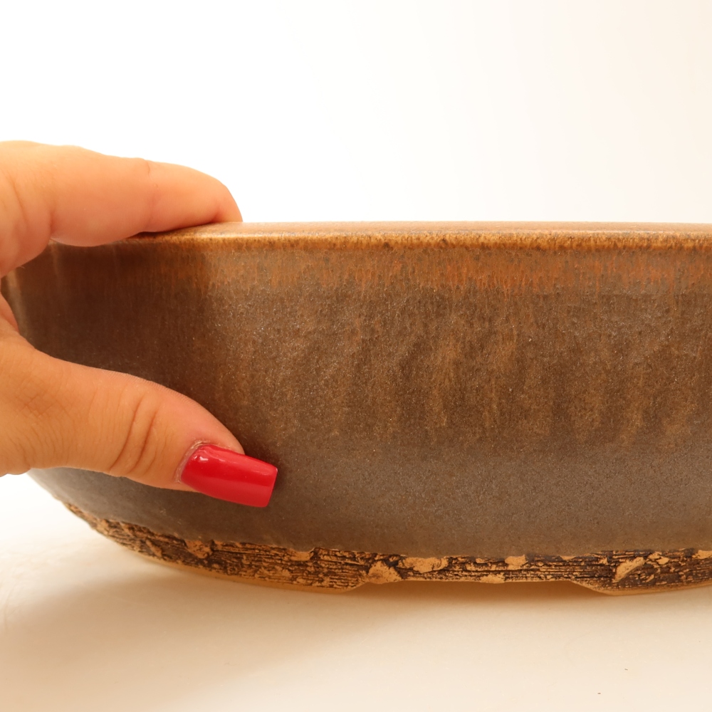 Keramická miska na bonsaje 32,5 x 32,5 x 8,5 cm, farba hnedá – IBA OSOBNÝ ODBER alebo preprava na palete