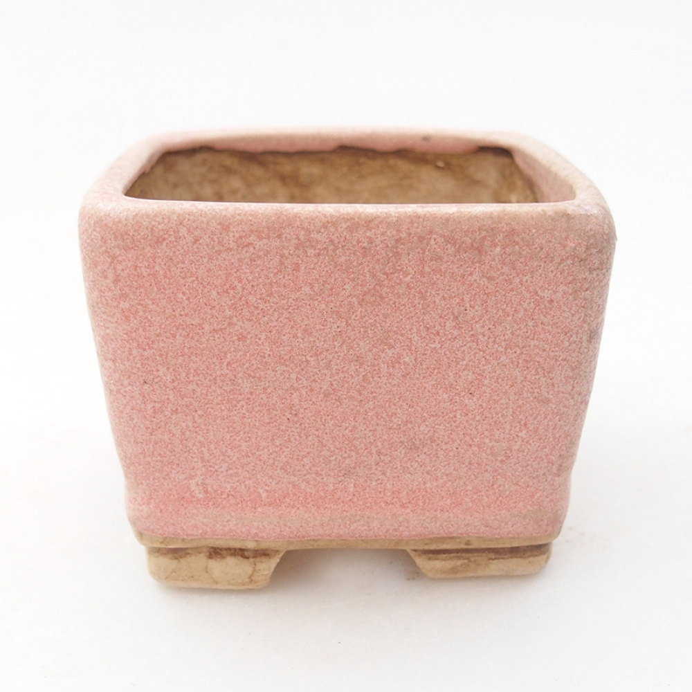 Keramická bonsai miska 6 x 6 x 4,5 cm, farba ružová