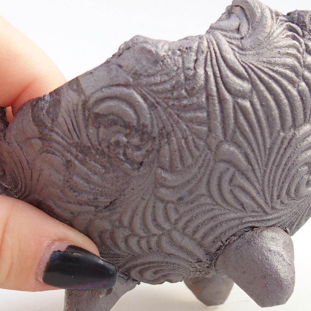 Keramická mušľa 10 x 9 x 7 cm , kovová farba