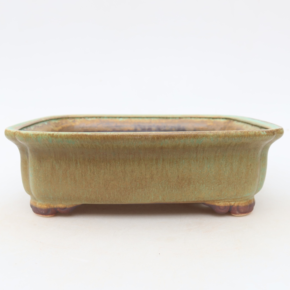 Keramická miska na bonsaje 20 x 17,5 x 6 cm, farba zelená