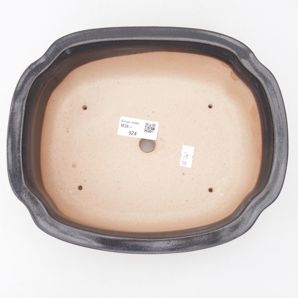 Keramická miska na bonsaje 25 x 21 x 7,5 cm, sivá