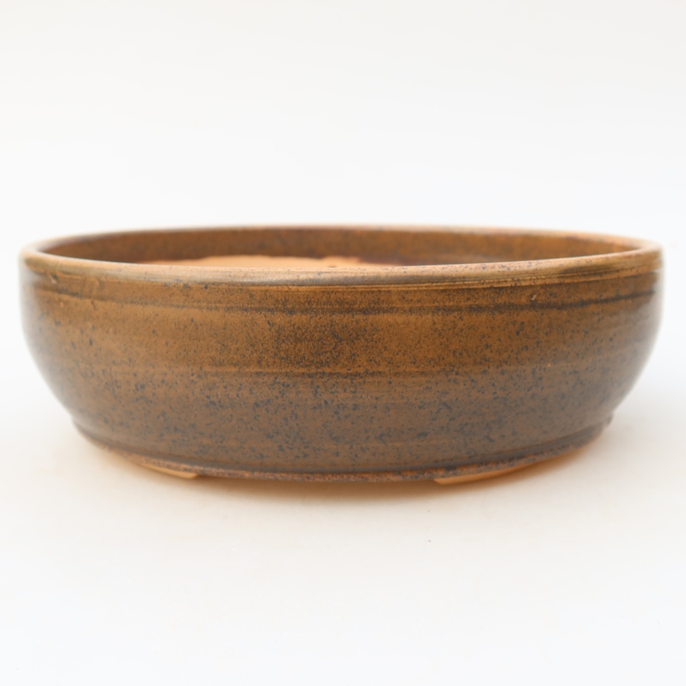 Keramická miska na bonsaje 19 x 19 x 5,5 cm, farba hnedá