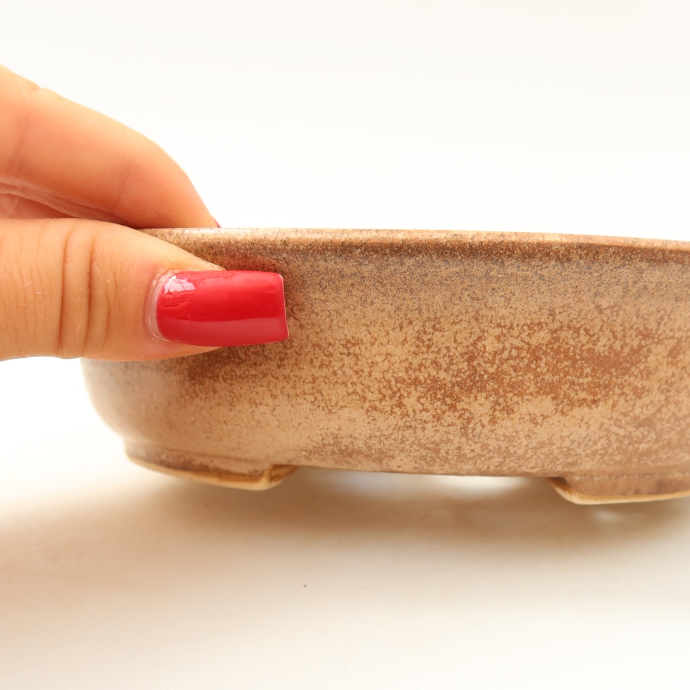 Keramická miska na bonsai 15,5 x 14,5 x 4 cm, ružová farba
