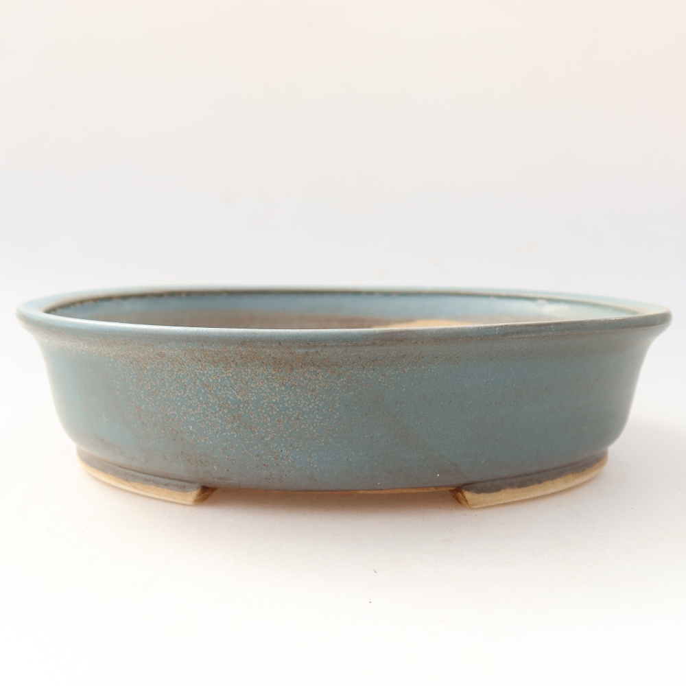 Keramická miska na bonsaje 21 x 19 x 5 cm, farba modrá