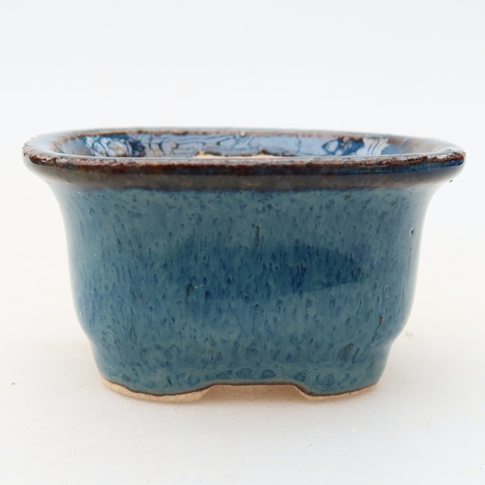 Keramická miska na bonsaje 6 x 5 x 3,5 cm, farba modrá
