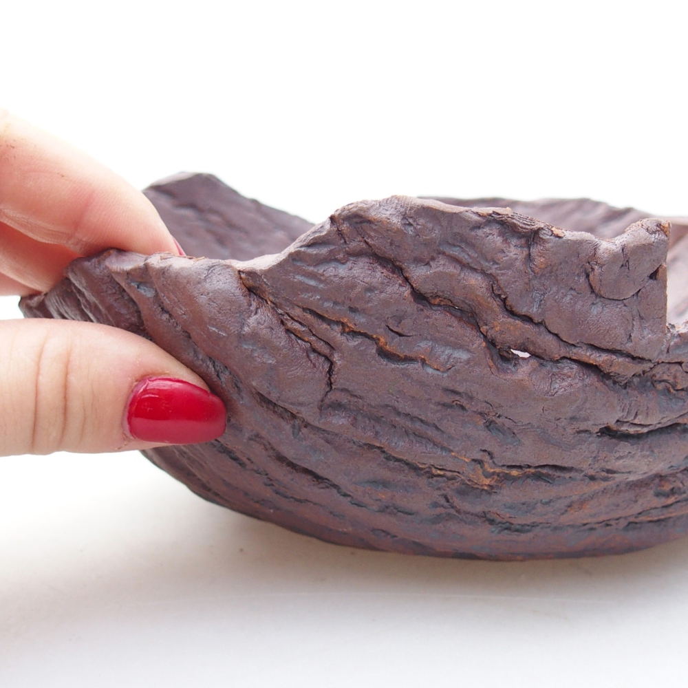 Keramická mušľa 19 x 17 x 7 cm , farba hnedá