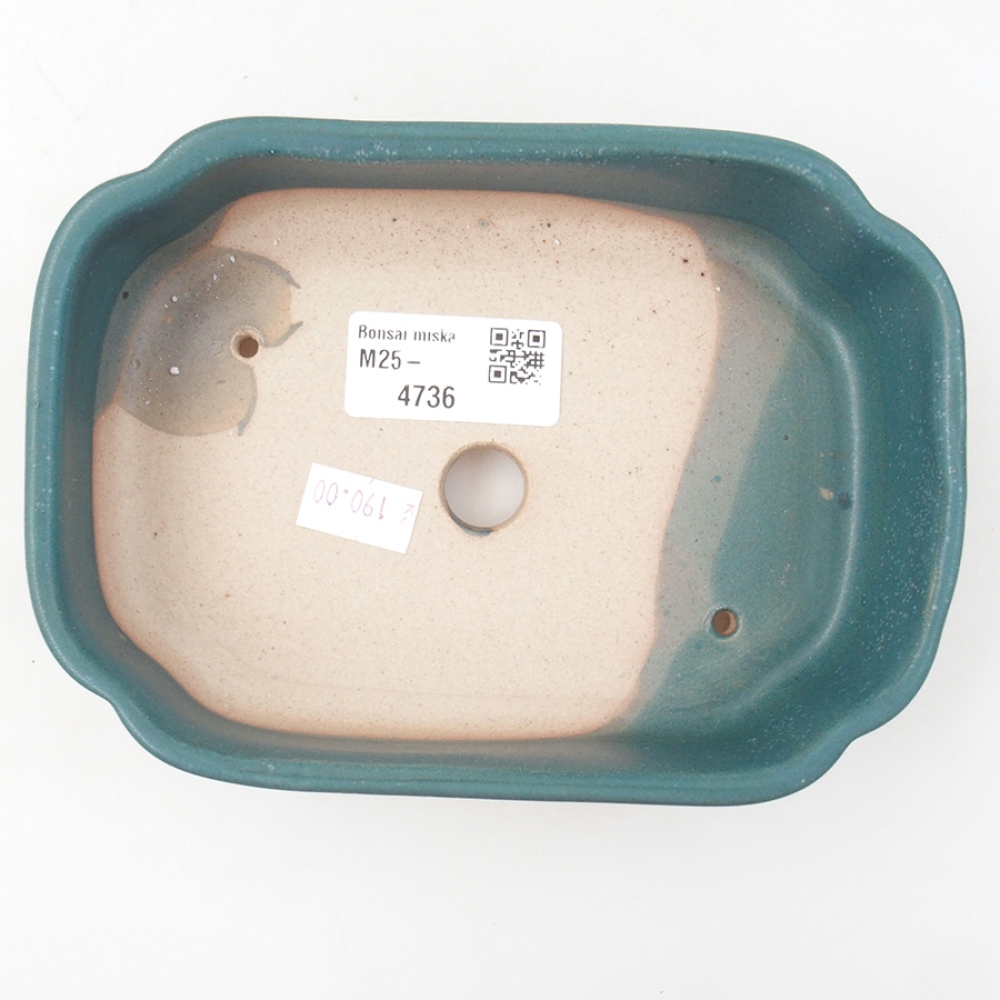 Keramická bonsai miska 15 x 11,5 x 4,5 cm, farba modra