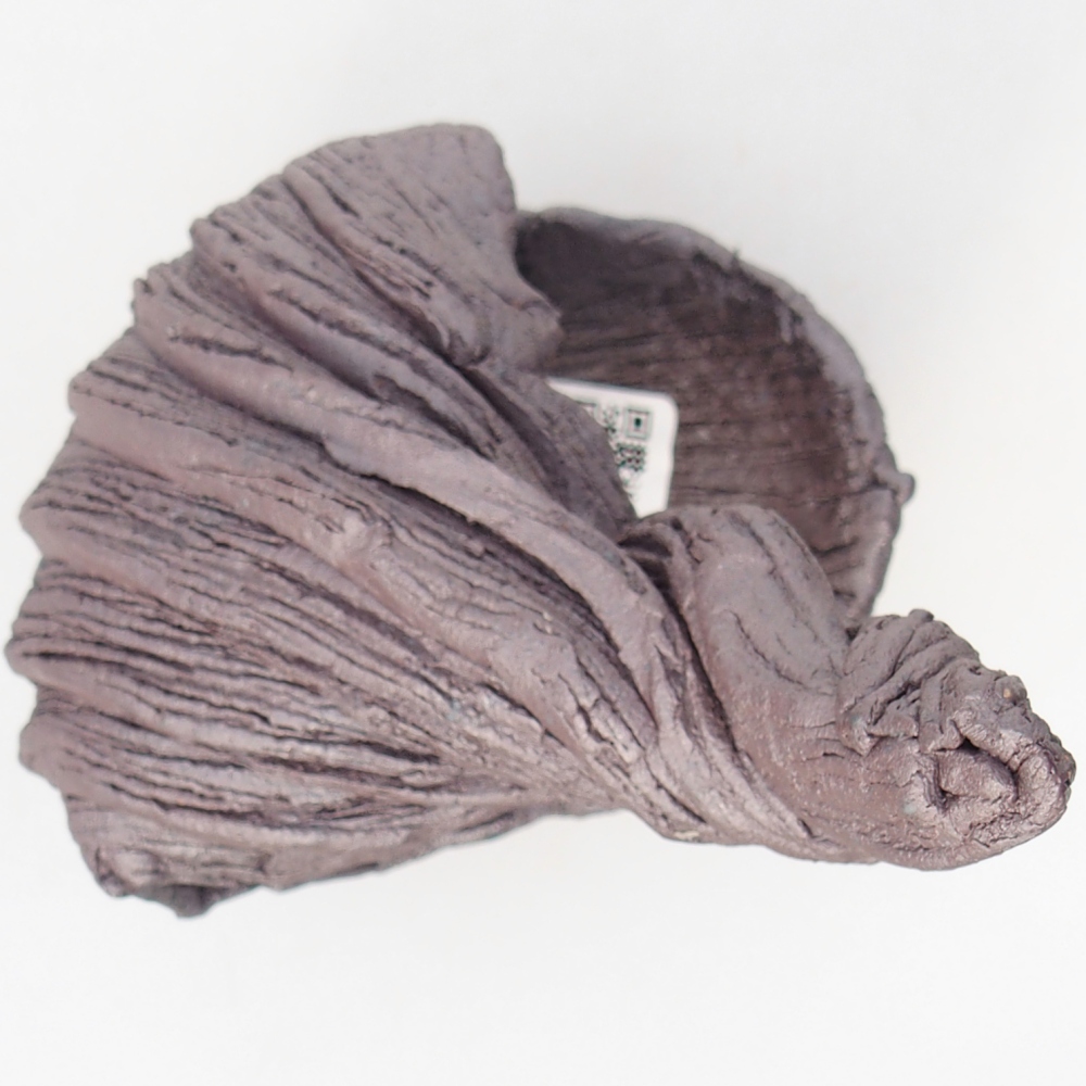 Keramická mušľa 10 x 8,5 x 12,5 cm , kovová farba