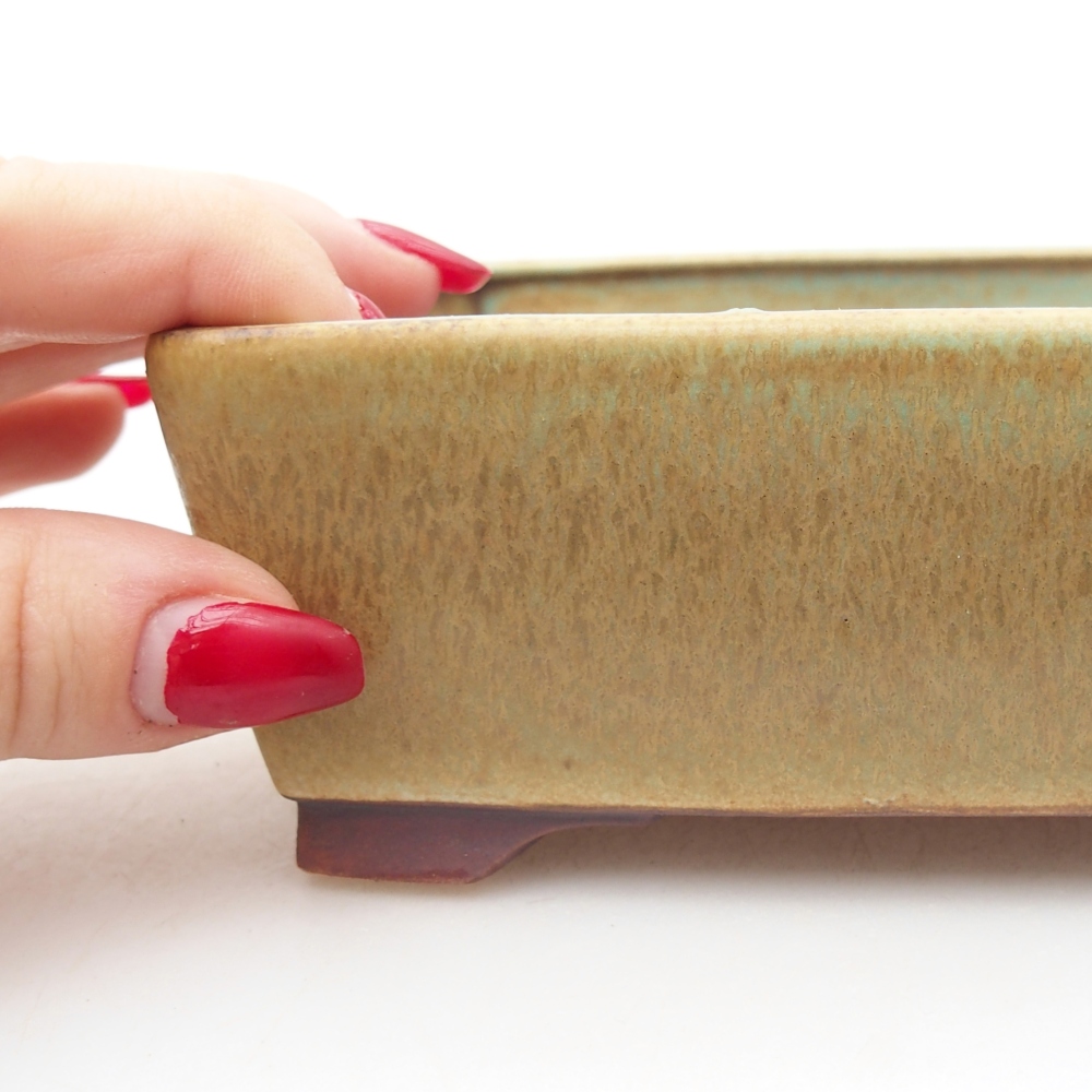 Keramická miska na bonsaje 15 x 12 x 5 cm, zelená