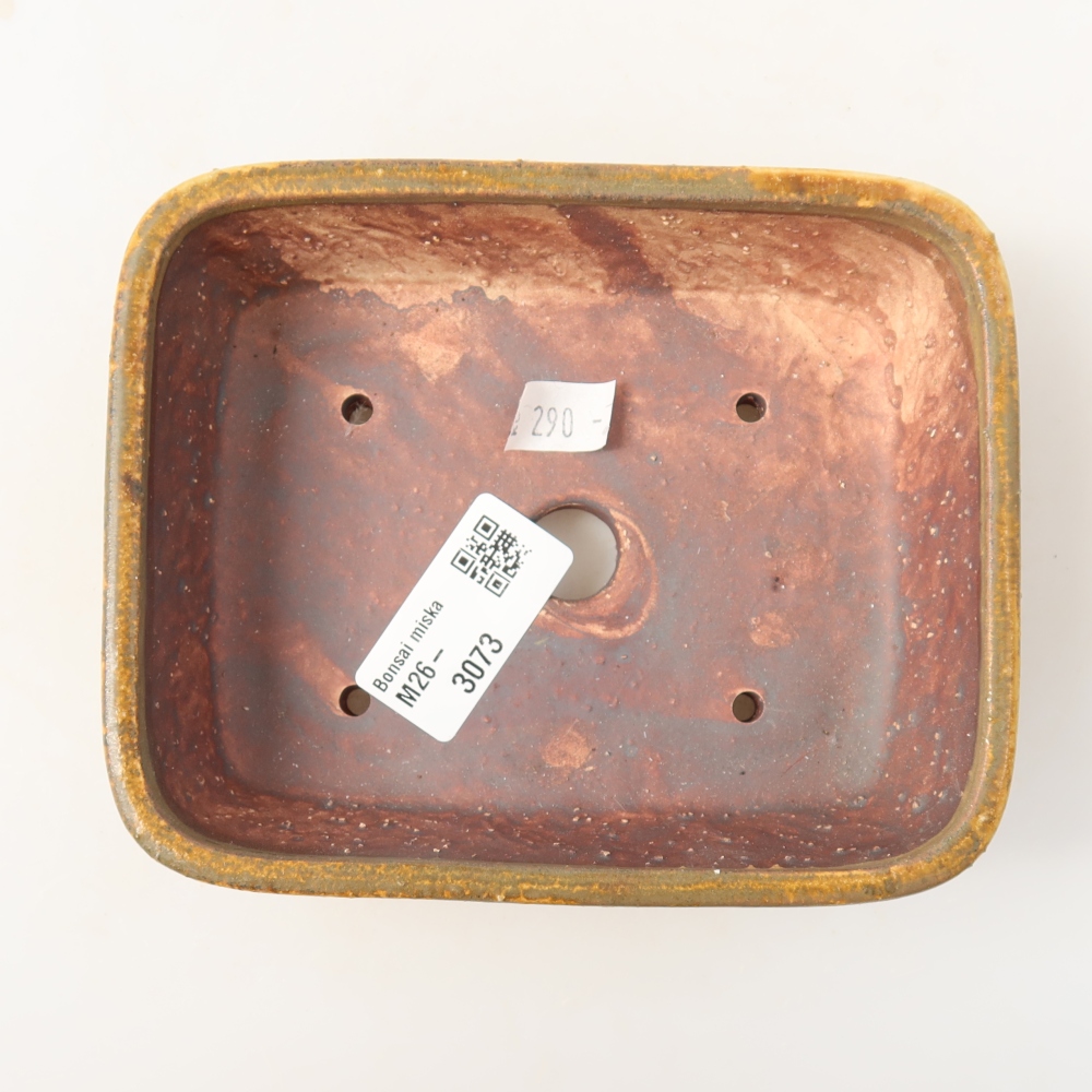 Keramická miska na bonsaje 14 x 11,5 x 4,5 cm, farba: hnedá