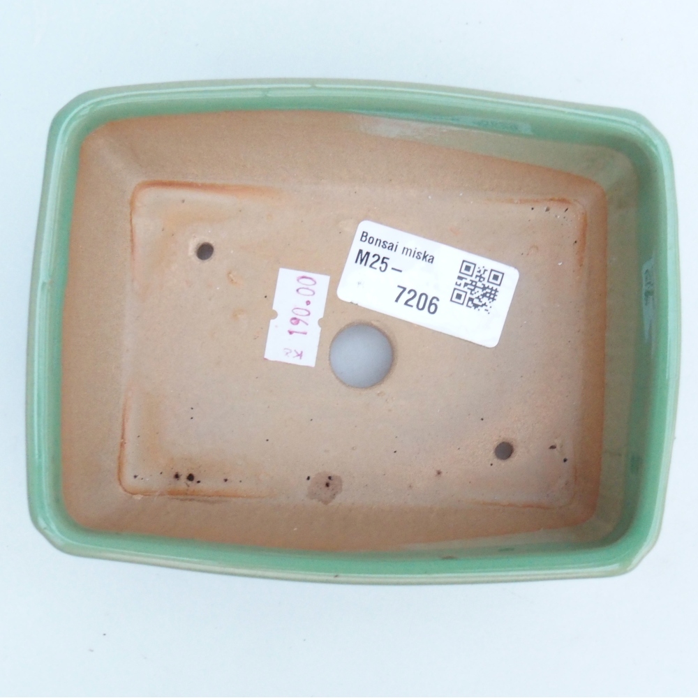 Keramická miska na bonsaje 13 x 10 x 5 cm, zelená