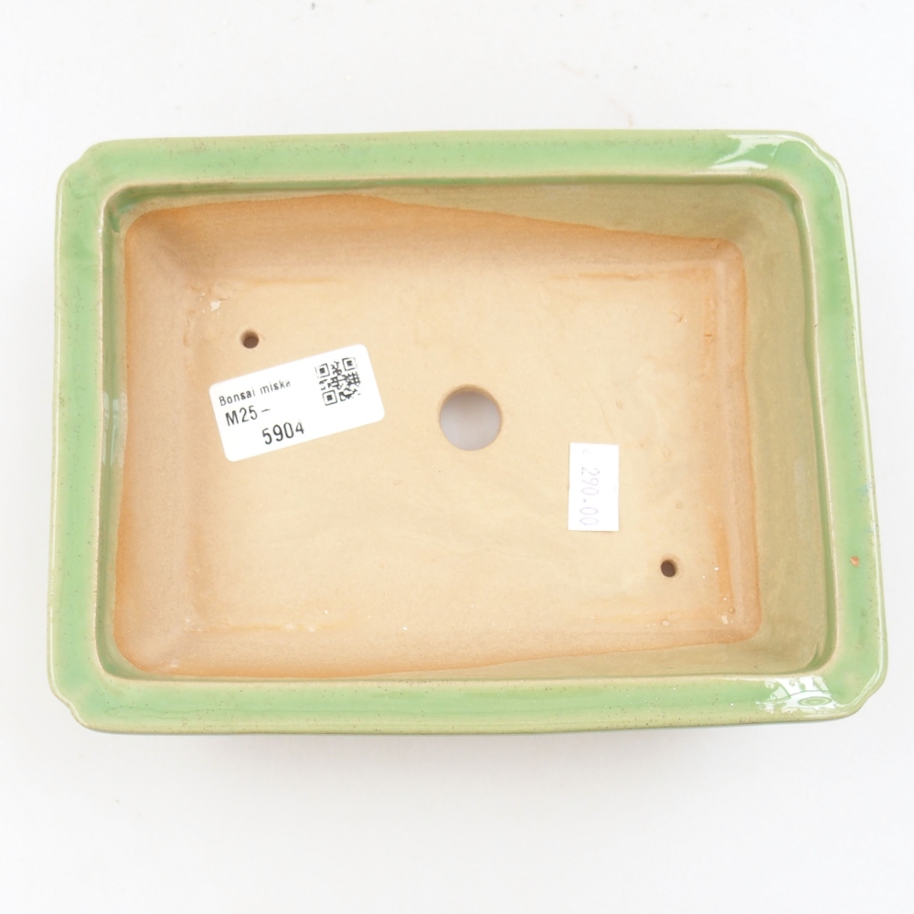 Keramická bonsai miska 18 x 13,5 x 4,5 cm, farba zelená