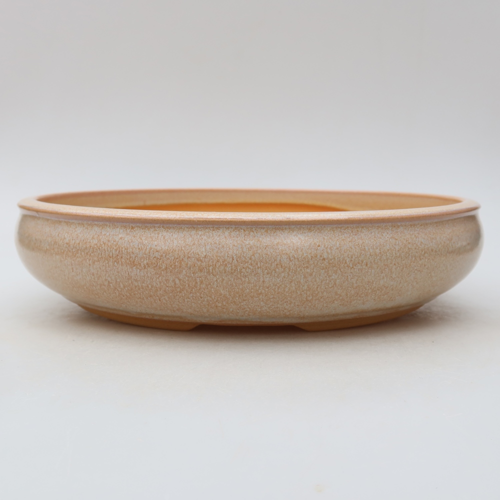 Keramická miska na bonsaje 26,5 x 26,5 x 5,5 cm, farba béžová