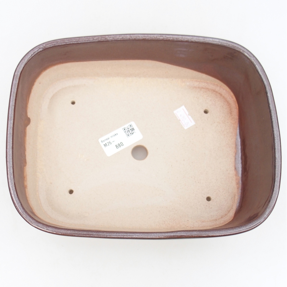 Keramická miska na bonsaje 23,5 x 18 x 7,5 cm, hnedá