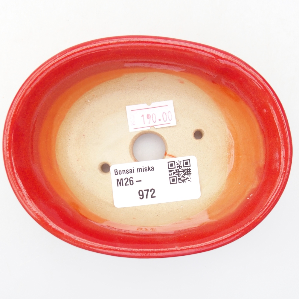 Keramická bonsajová miska 11 x 8,5 x 4 cm, farba červená