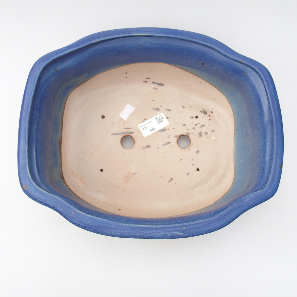 Keramická miska na bonsaje 30 x 25 x 10 cm, farba modrá