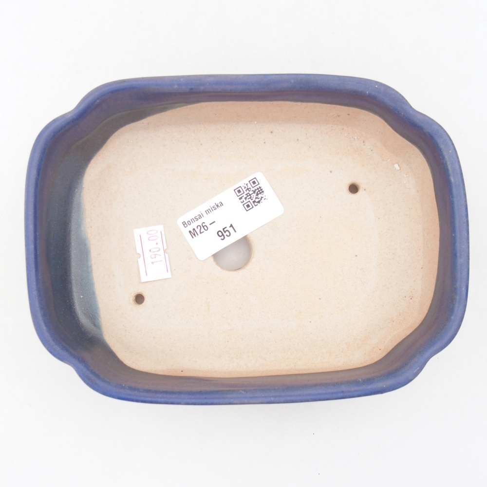 Keramická miska na bonsaje 15,5 x 11,5 x 4 cm, farba modrá