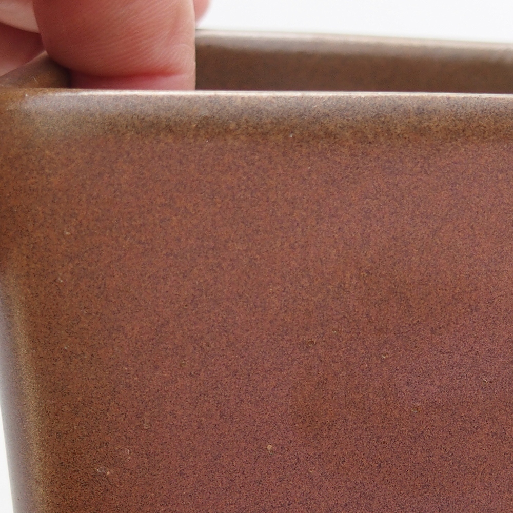 Keramická miska na bonsaje 7,5 x 7,5 x 10,5 cm, hnedá