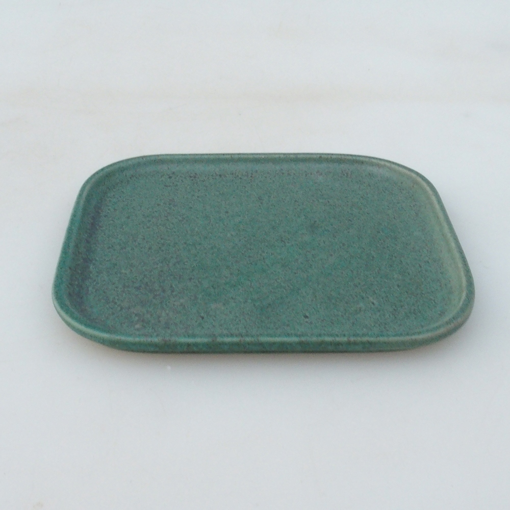 Keramická podmiska H38 -12 x 11 x 1 cm - zelená