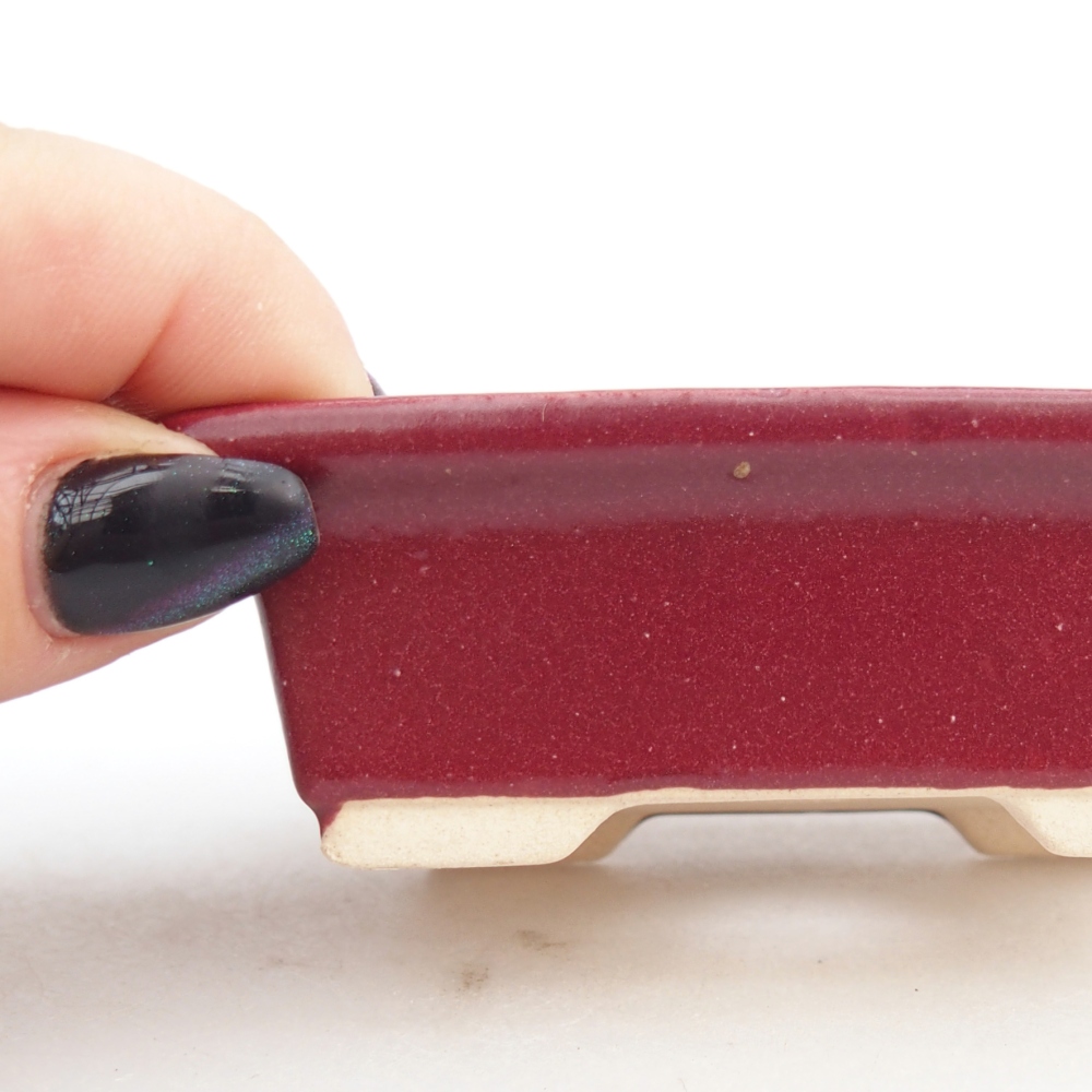 Mini bonsajová miska 8 x 6 x 2,5 cm, bordová