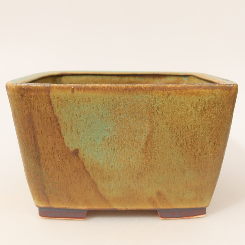 Keramická bonsajová miska 16 x 16 x 10 cm, zelená