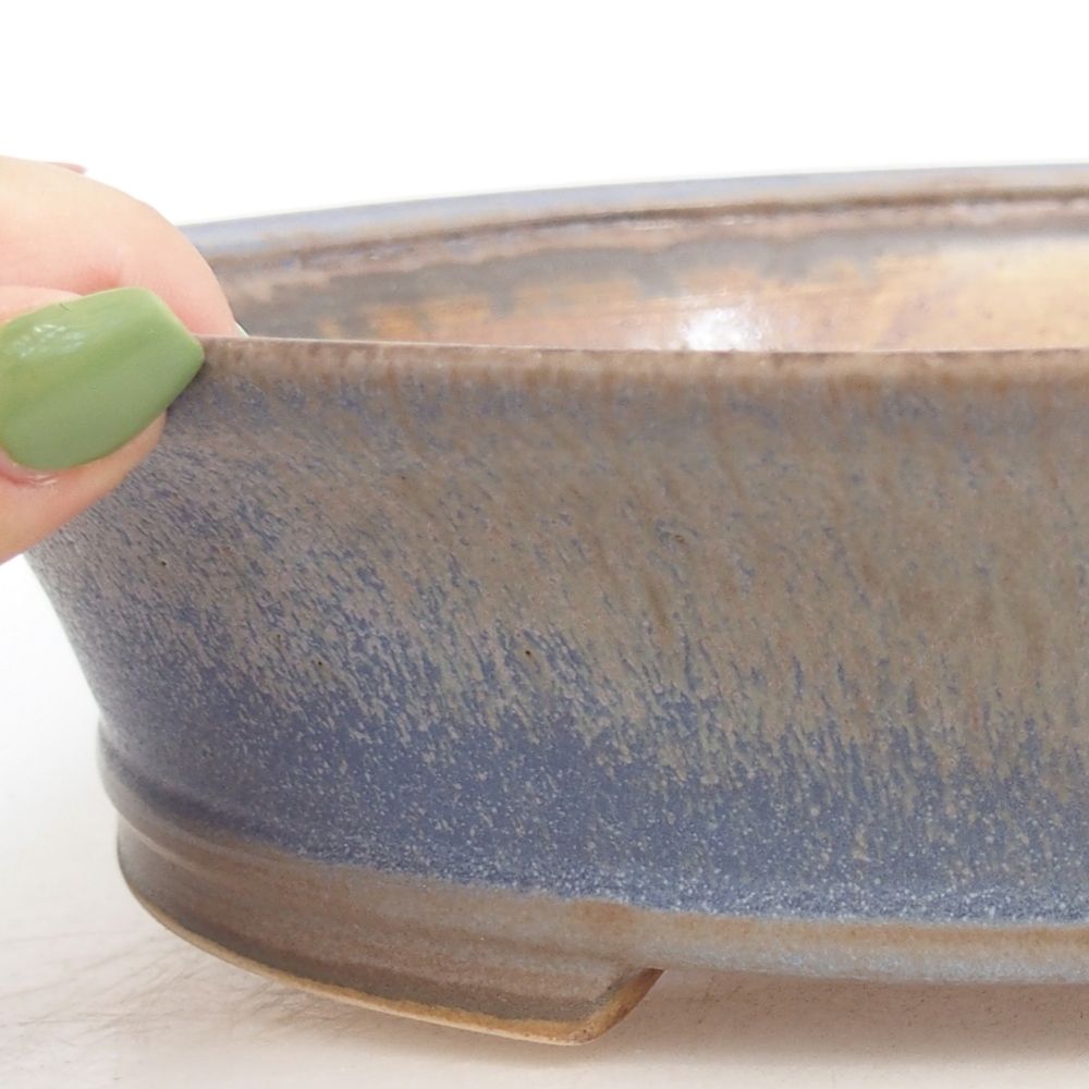 Keramická bonsajová miska 28 x 25 x 6,5 cm, farba modrá