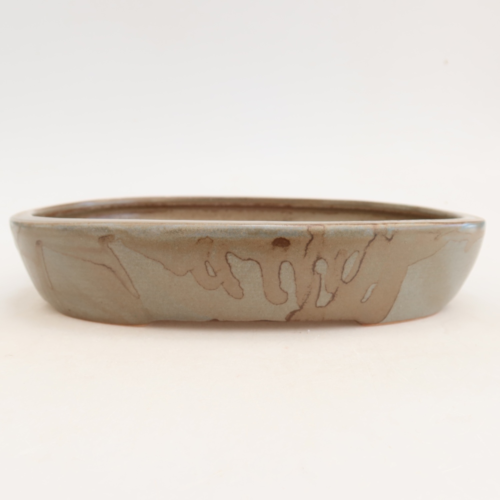 Keramická miska na bonsaje 22 x 17 x 4 cm, farba hnedomodrá
