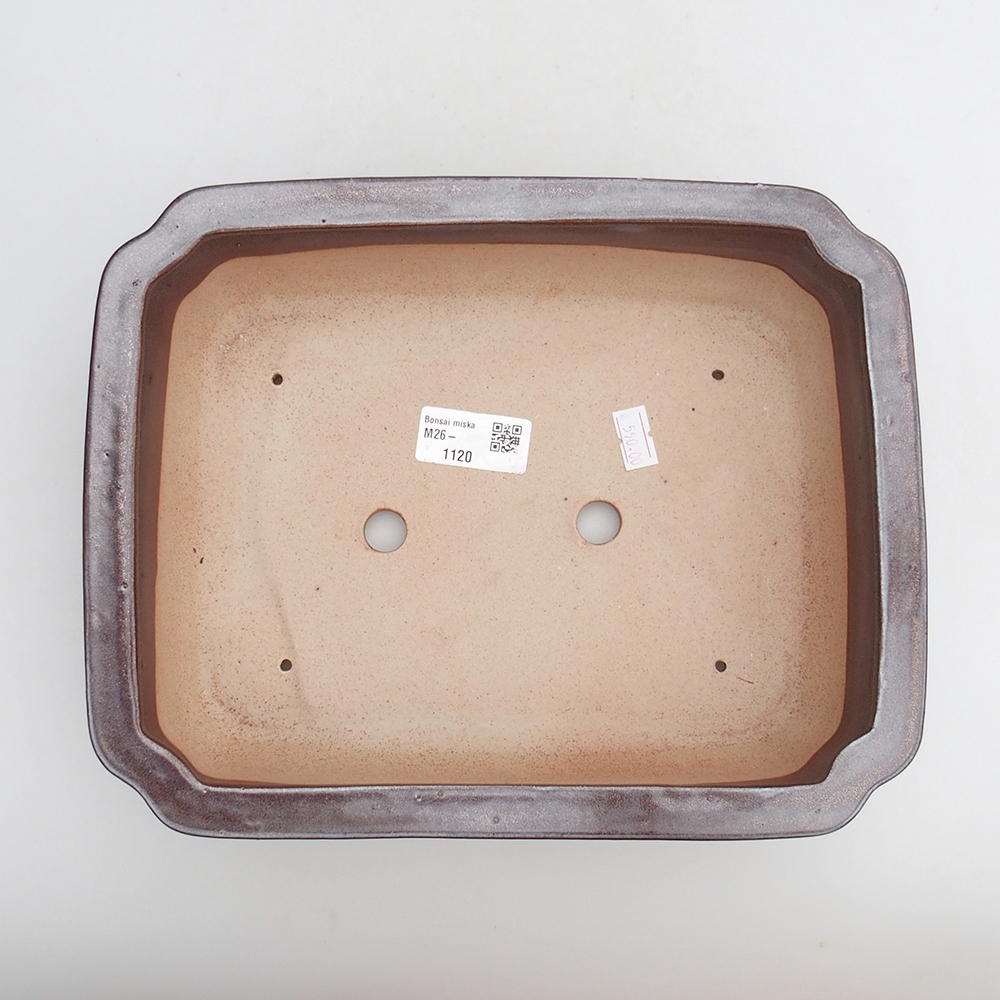 Keramická bonsajová miska 27 x 21 x 7 cm, hnedá