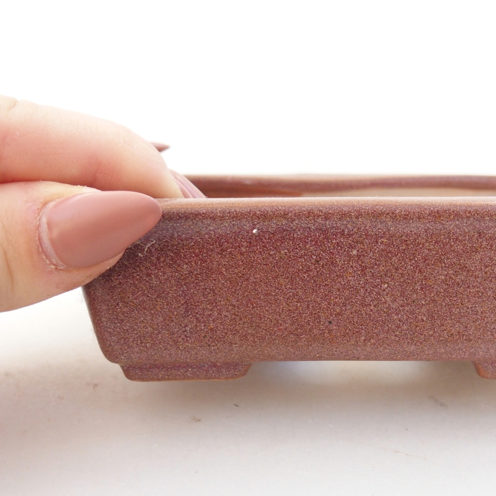 Keramická miska na bonsaje 11 x 8,5 x 3,5 cm, bordová