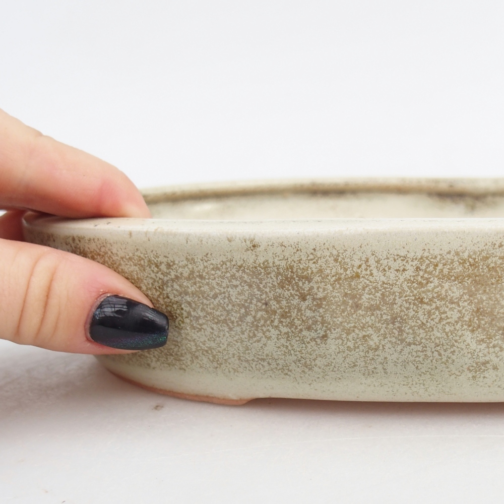 Keramická bonsajová miska 22,5 x 17 x 4,5 cm, zelená