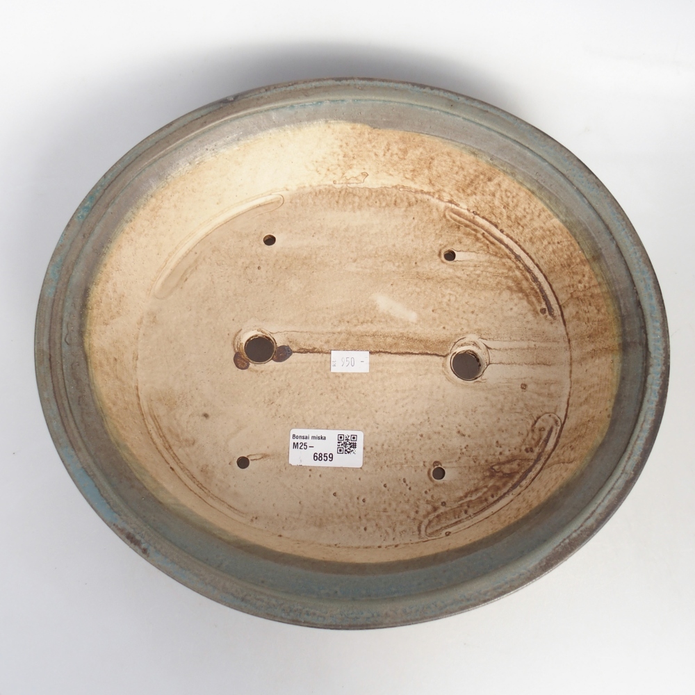 Keramická bonsajová miska 32 x 29 x 7 cm, farba modrá