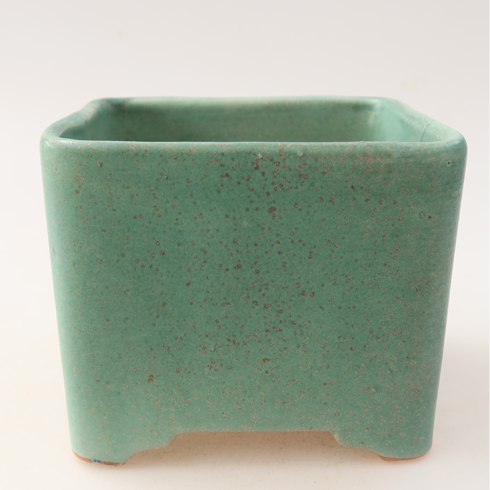 Keramická miska na bonsaje 10 x 10 x 8 cm, zelená