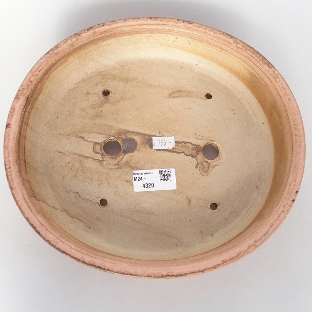 Keramická bonsai miska 28 x 24 x 6 cm, farba ružová