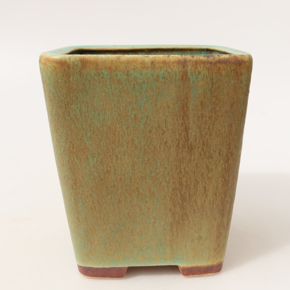 Keramická miska na bonsai 10,5 x 10,5 x 12 cm, farba zelená