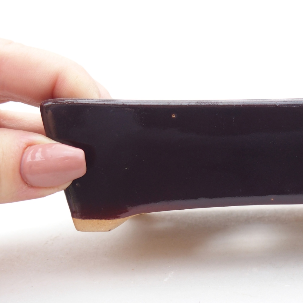 Keramická miska na bonsaje 11,5 x 9 x 3,5 cm, hnedá