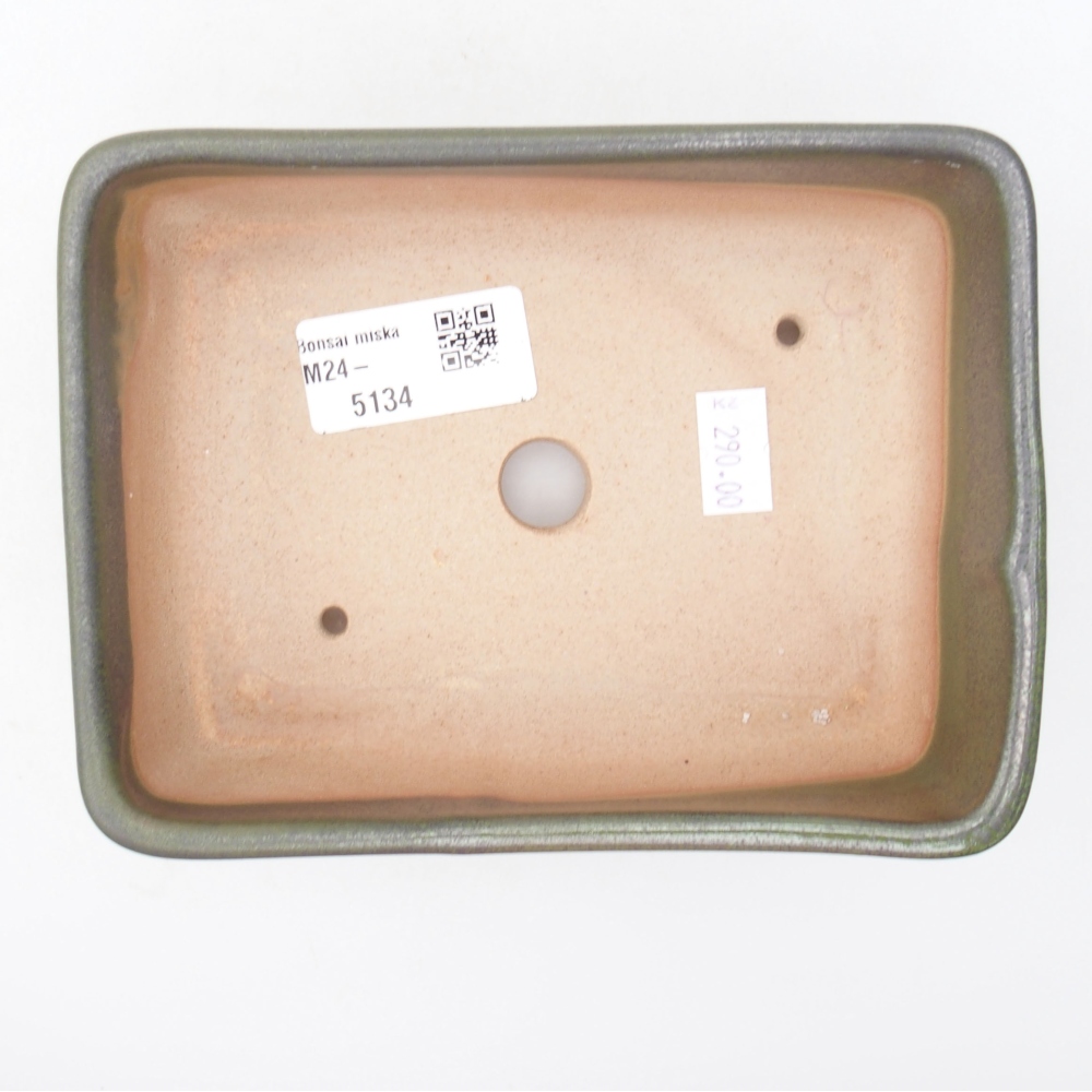 Keramická bonsai miska 15 x 11 x 5,5 cm, farba zelená