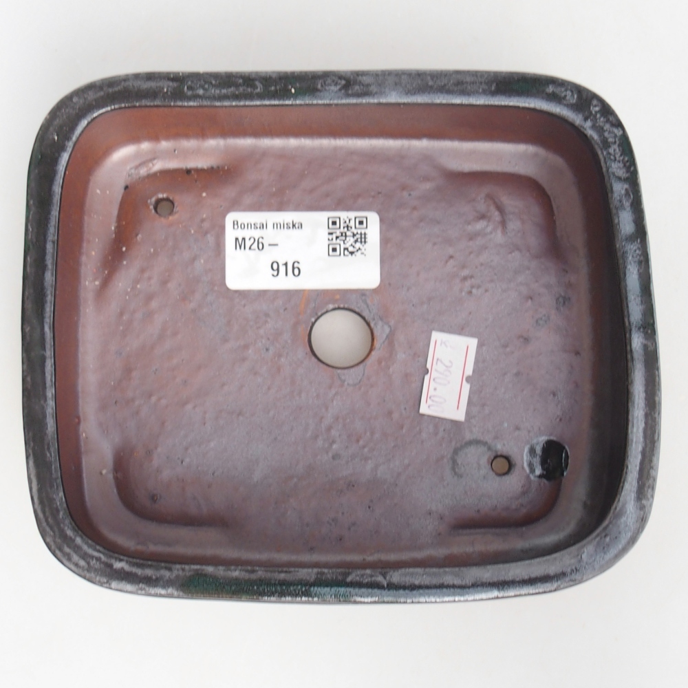 Keramická bonsajová miska 14,5 x 12,5 x 4,5 cm, farba čierna