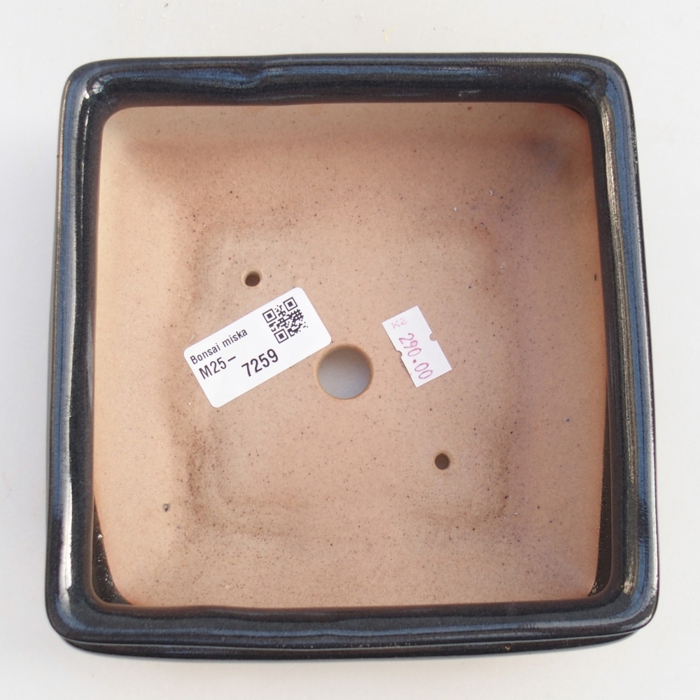 Keramická miska na bonsaje 15,5 x 15,5 x 6 cm, čierna