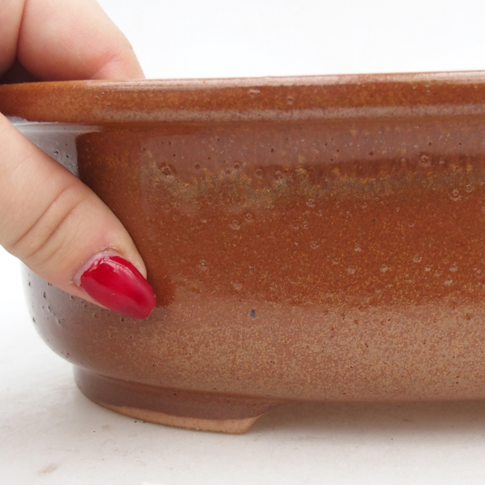 Keramická miska na bonsaje 26 x 22 x 8 cm, hnedá