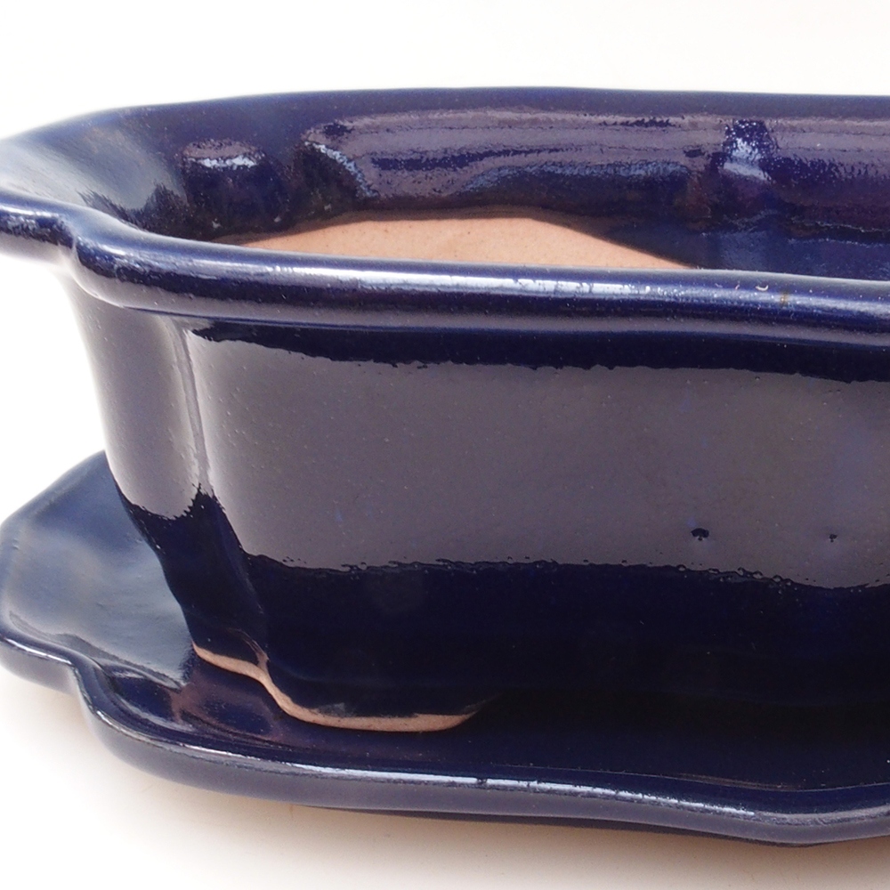 Bonsai miska + podmiska H01 - 12x9x5 cm