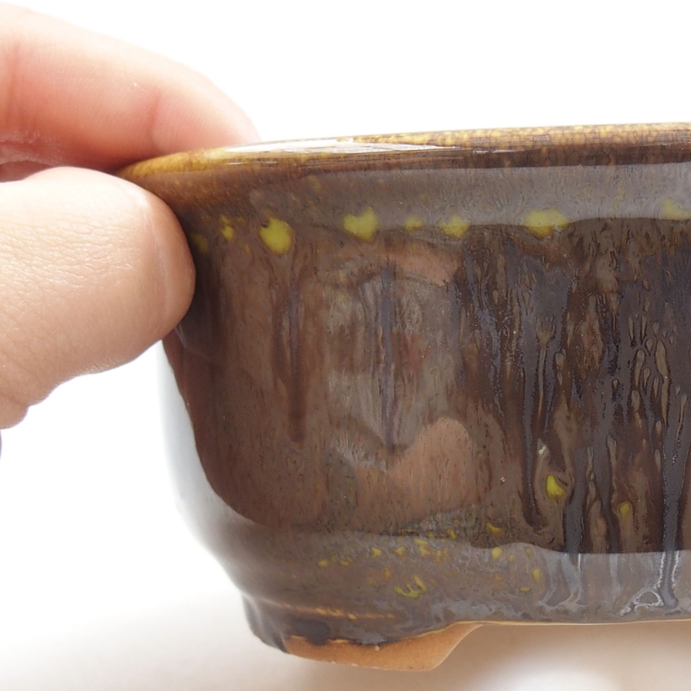 Keramická bonsai miska 12,5 x 10,5 x 5,5 cm, farba žlta