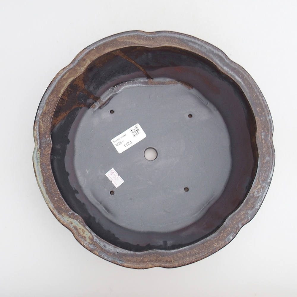 Keramická bonsajová miska 26 x 26 x 8 cm, farba kovu