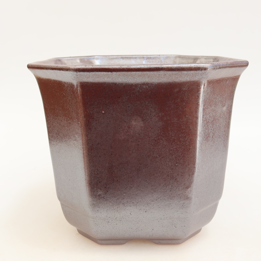 Keramická miska na bonsai 17,5 x 17,5 x 15,5 cm, farba: kovová