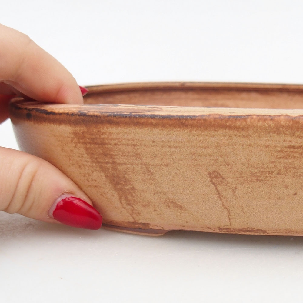 Keramická miska na bonsaje 22 x 17 x 4 cm, ružová