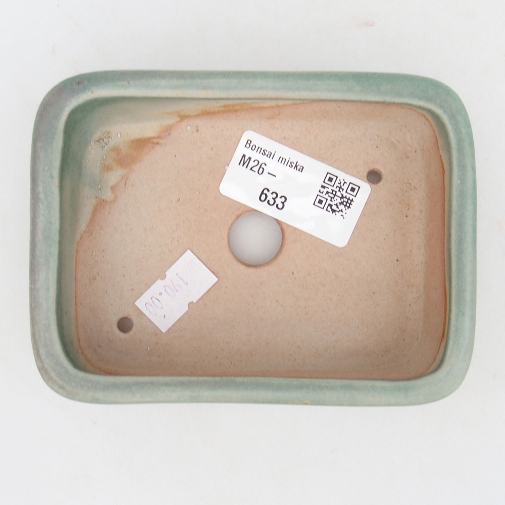Keramická miska na bonsaje 11,5 x 8,5 x 3 cm, zelená